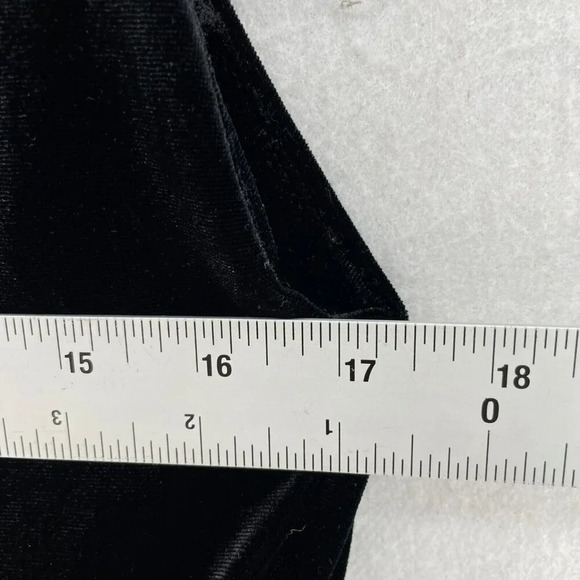 Zara Basic Collection Dress Womens M Black Velvet Lace Trim Zipper Fit & Flare - Picture 4 of 11